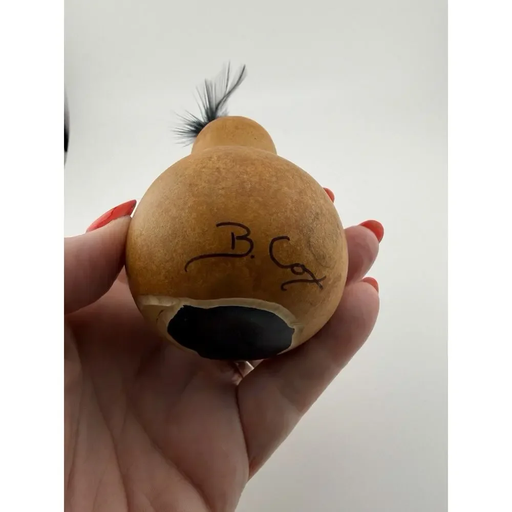 Gourd Quail Ornament Beth Cox Quail Run Studio Hand Painted Beads AZ
